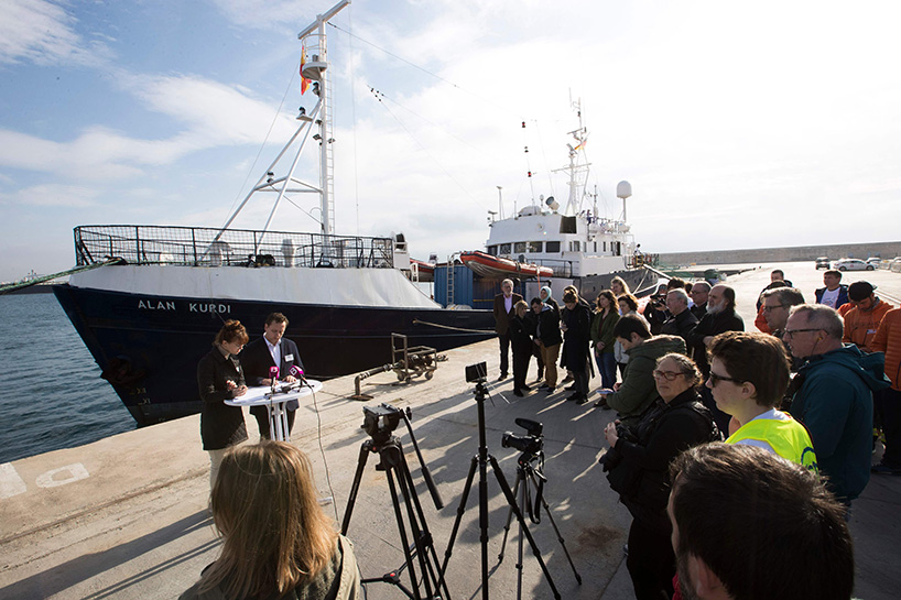 German migrant rescue ship renamed after Syrian Kurdish toddler Alan Kurdi. (Photo: AFP/Jaime Reina)